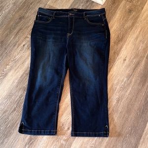 Curve appeal denim capris.